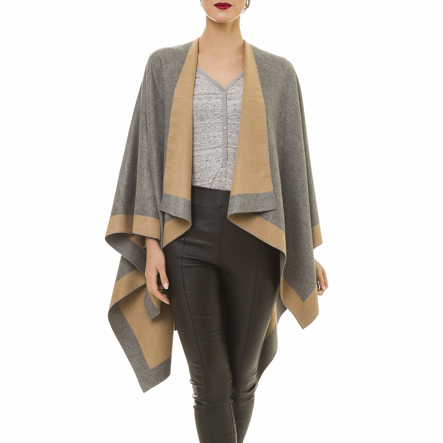 Women's Shawl Wrap Poncho Cape Cardigan Sweater Open Front