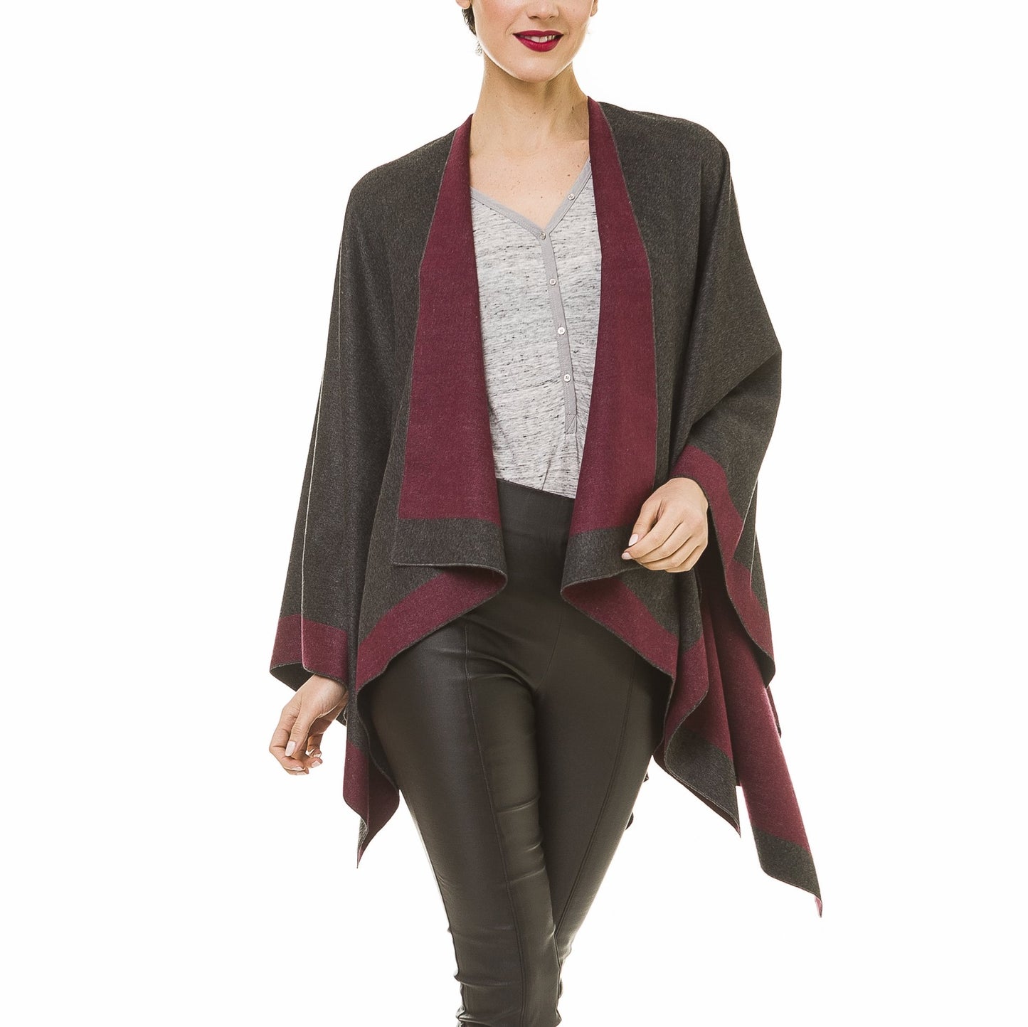 Women's Shawl Wrap Poncho Cape Cardigan Sweater Open Front