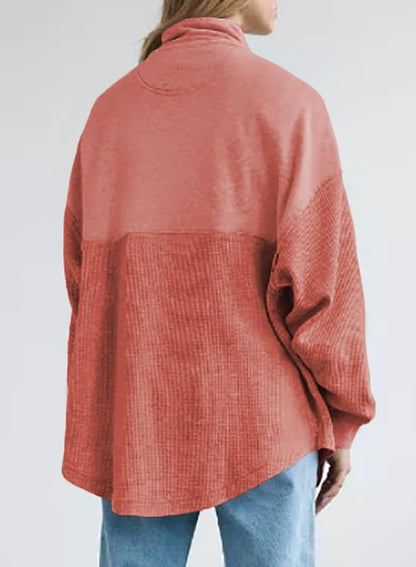 ✨ Women's  Waffle Knit Half Zip Pullover Casual Sweatshirt