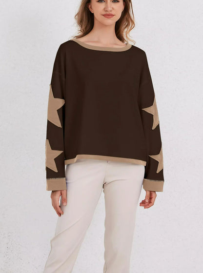 Star Graphic Oversized Sweatshirts for Women (Buy 2 Free Shipping)