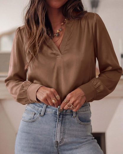 Women Dressy Casual Work Fall Long Sleeve Shirts