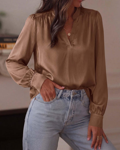Women Dressy Casual Work Fall Long Sleeve Shirts