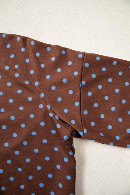 Women's Polka Dot 2 Piece Pant Set Long Sleeve Sweatshirts And Drawstring Wide Leg Pant