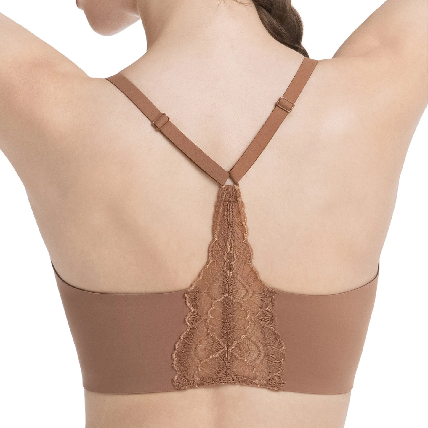 Women Lace Jelly Bra Bralettes Pullover Bra Seamless Wireless Deep V Racerback Bra