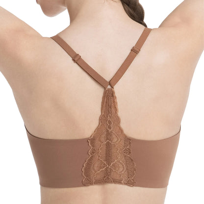 Women Lace Jelly Bra Bralettes Pullover Bra Seamless Wireless Deep V Racerback Bra