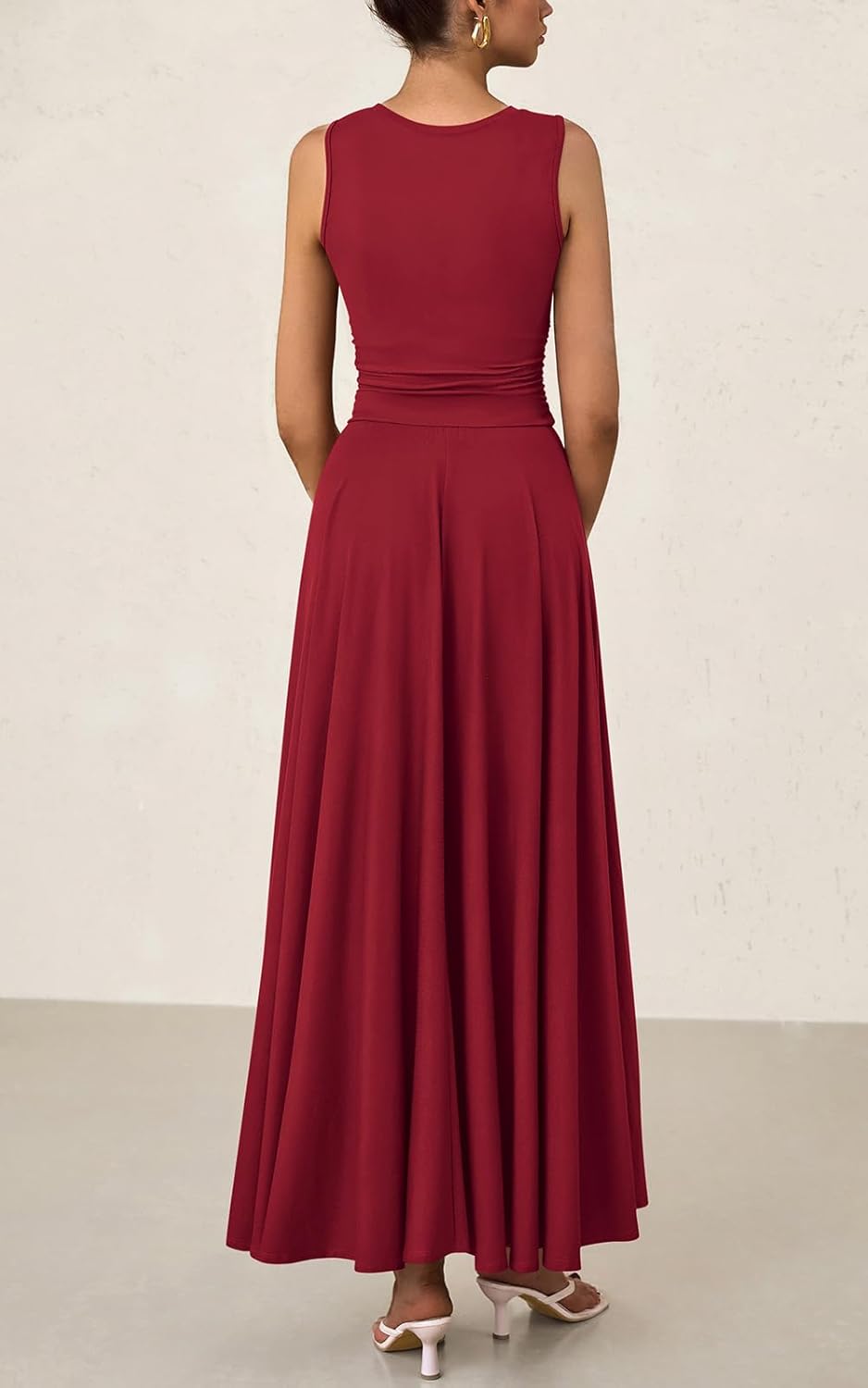⏰Hot Sale-Women's Casual Sleeveless Crewneck Aline Maxi Dress