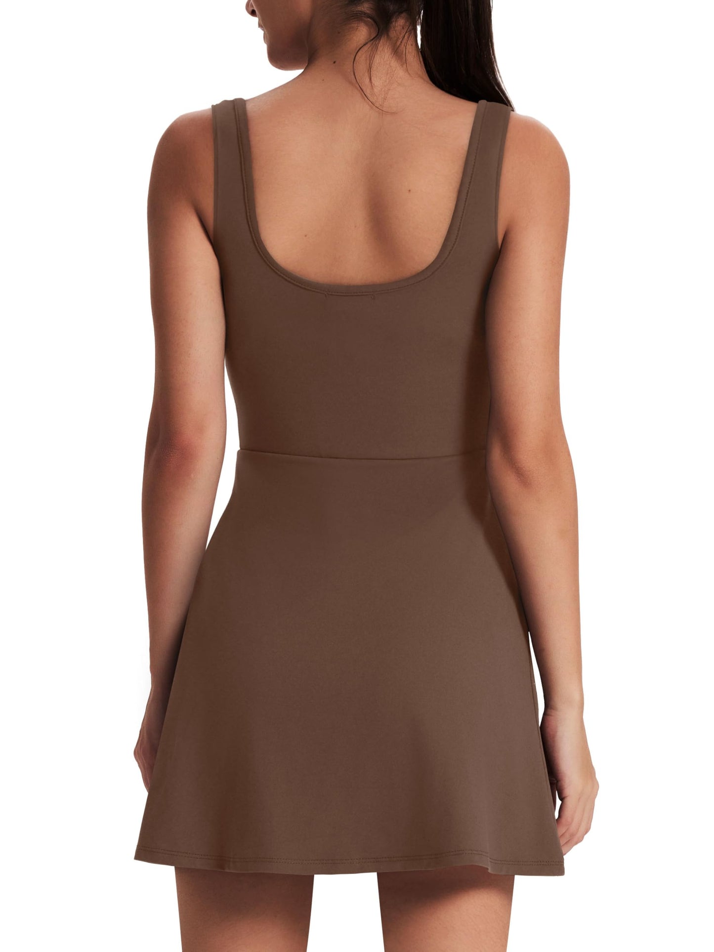 ⏰Hot Sale-Women Mini U Neck Sleeveless Athletic Dress Built in Shorts with Pockets
