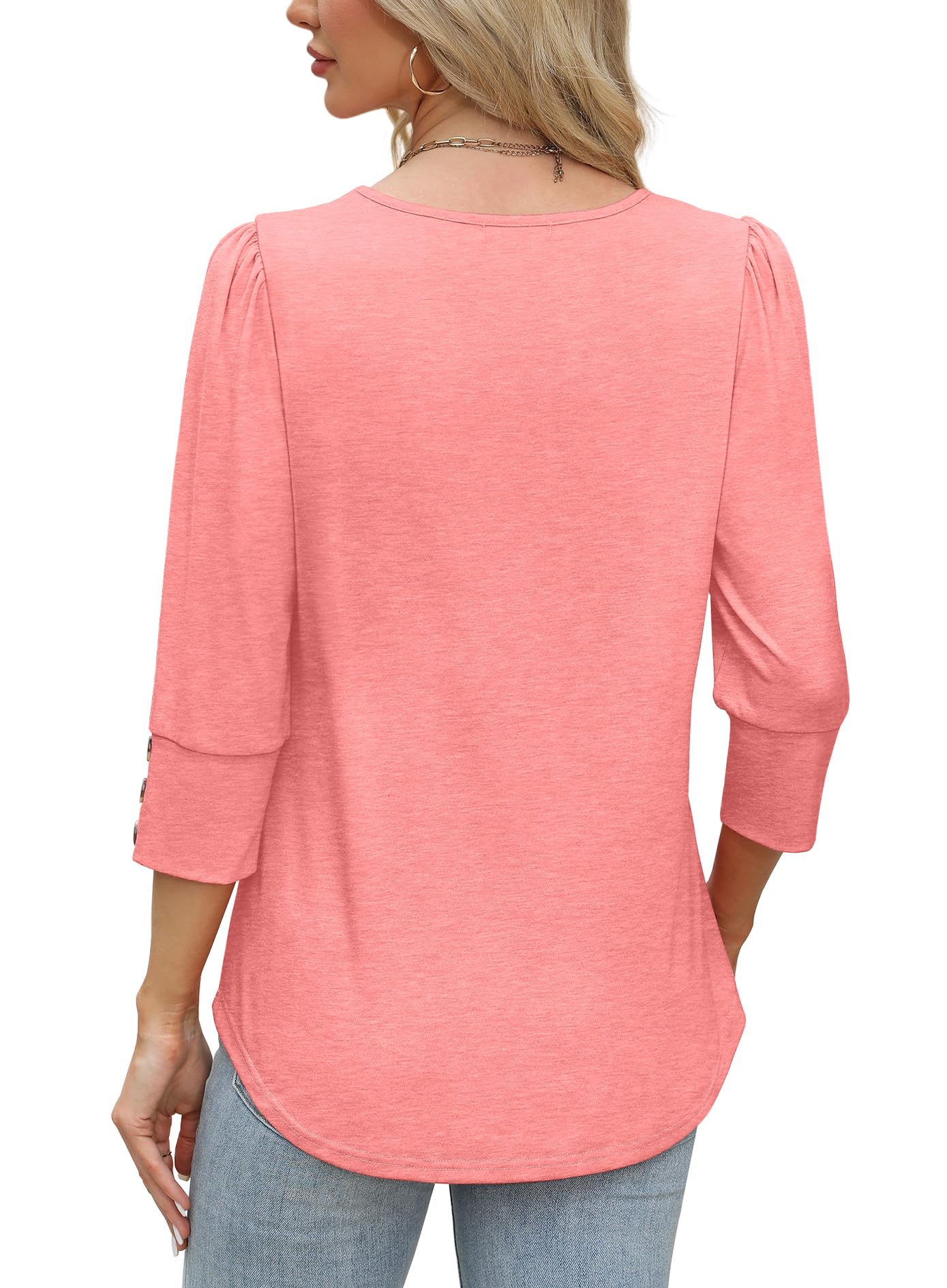 ✨Women's Casual 3/4 Sleeve with Buttons Dressy  Blouses