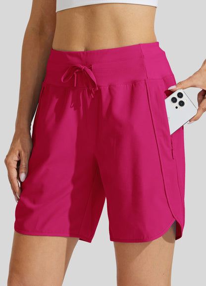 ⏰Hot Sale Women's Active 7 Inseam Athletic Long Running High Wasistband Shorts