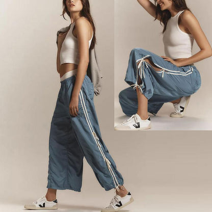 ✨ Women's Parachute Pants Elastic High Waist Full Twist Hiking Cargo Pants