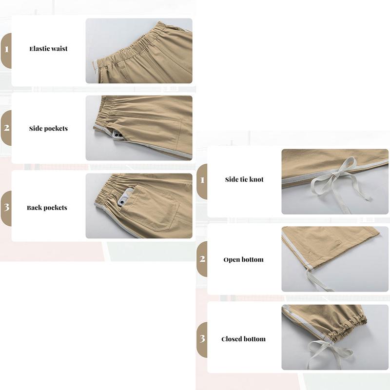 ✨ Women's Parachute Pants Elastic High Waist Full Twist Hiking Cargo Pants