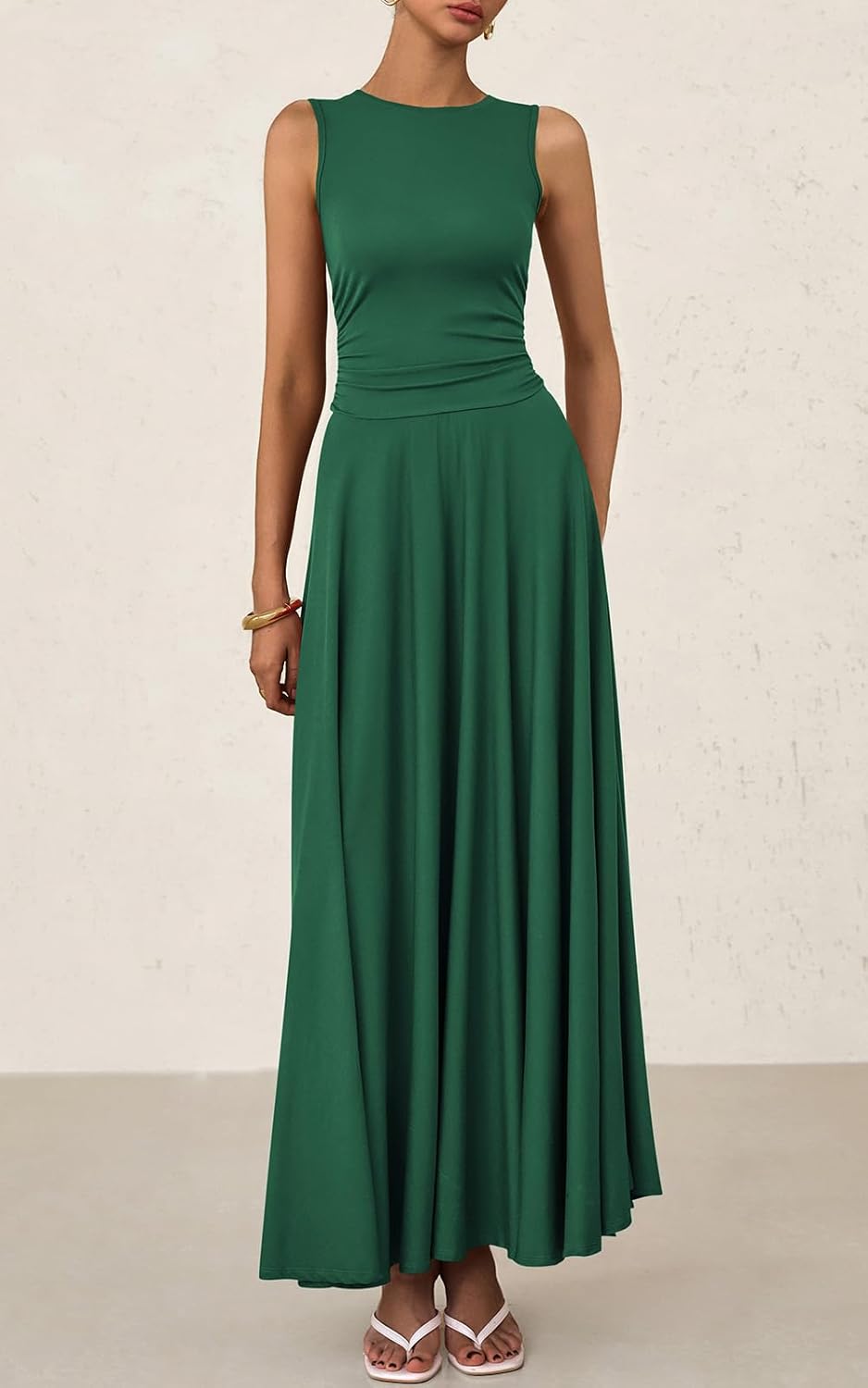 ⏰Hot Sale-Women's Casual Sleeveless Crewneck Aline Maxi Dress