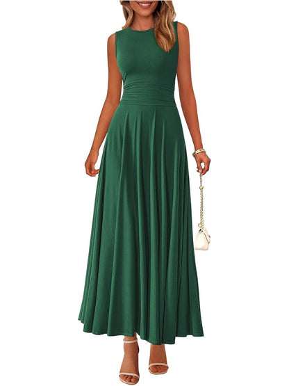 ⏰Hot Sale-Women's Casual Sleeveless Crewneck Aline Maxi Dress