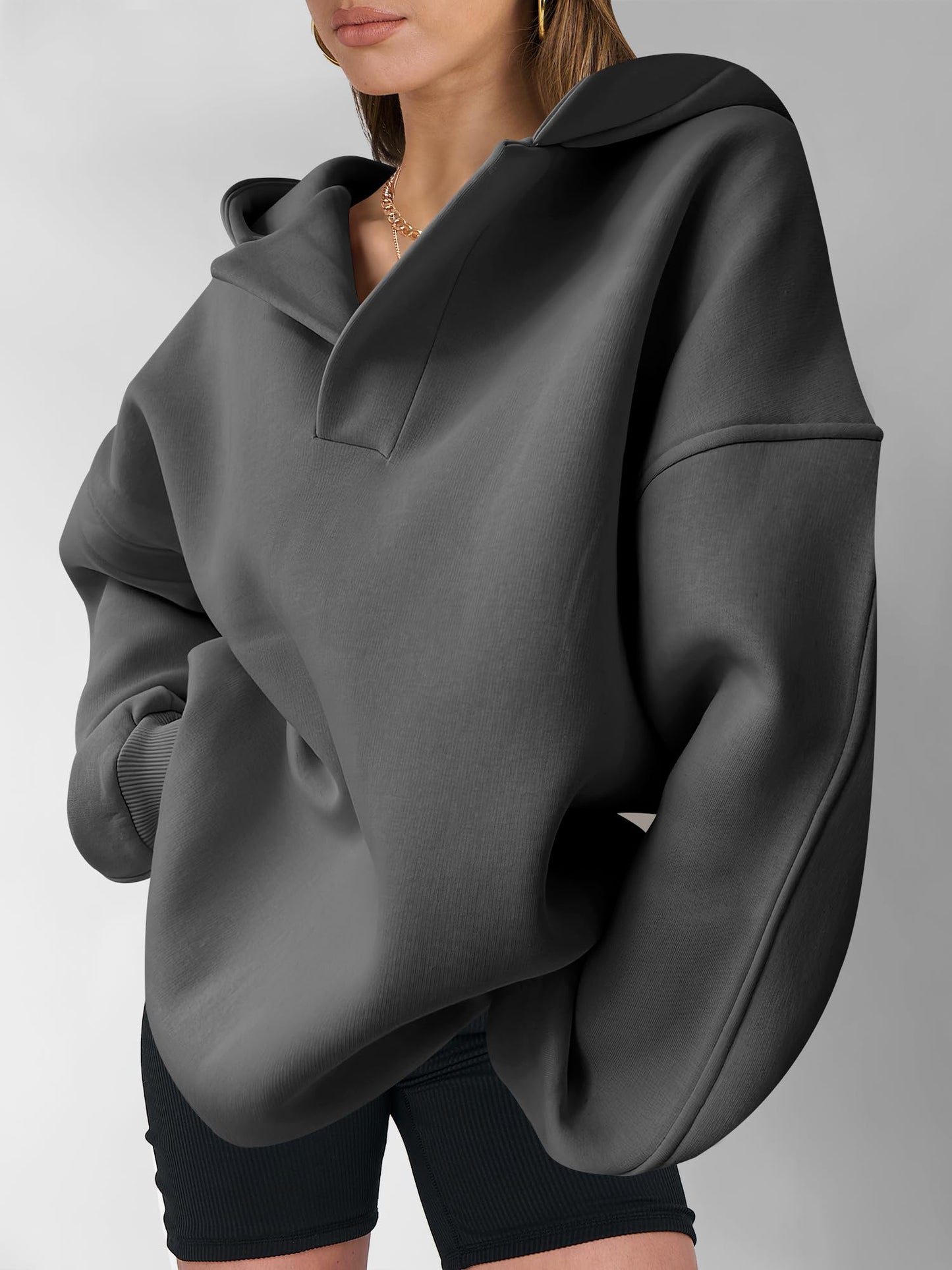 ⏰Hot Sale-Women's V Neck Oversized Hoodies