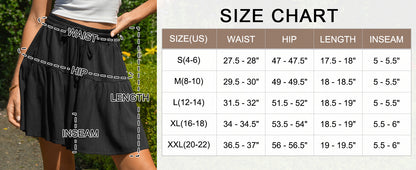 Women's High Waist Drawstring Tiered Skort