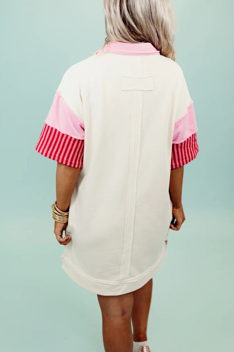 Color Block Notch Neck Mini Dress