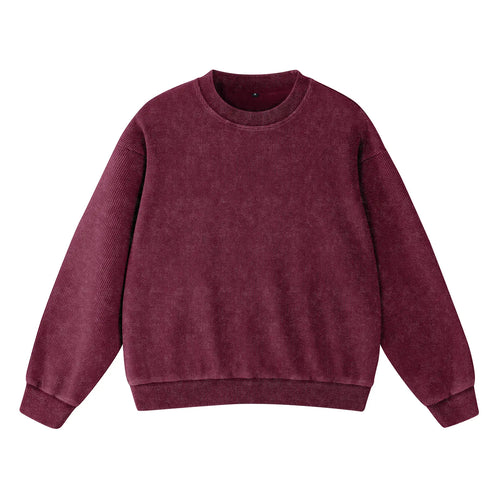 Vintage Crew Neck Waffle Acid washed Unisex Sweatshirts