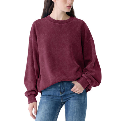 Vintage Crew Neck Waffle Acid washed Unisex Sweatshirts