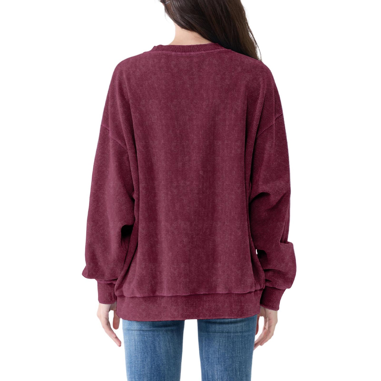 Vintage Crew Neck Waffle Acid washed Unisex Sweatshirts