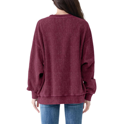 Vintage Crew Neck Waffle Acid washed Unisex Sweatshirts
