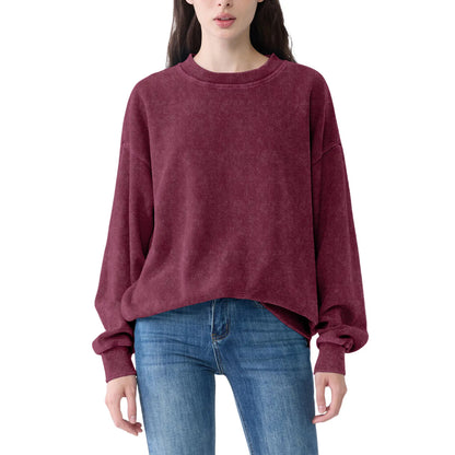 Vintage Crew Neck Waffle Acid washed Unisex Sweatshirts