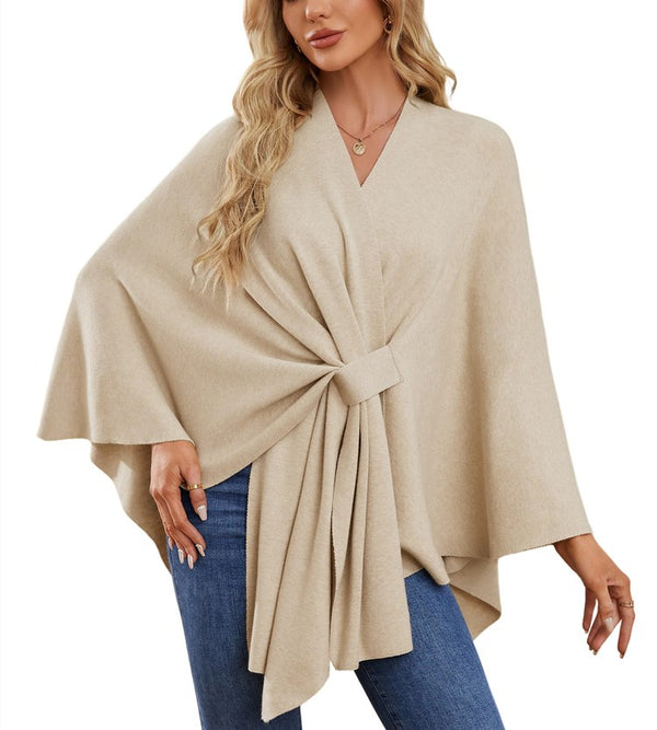 Limited time sale🔥Women's Elegant Shawl Wraps Soft Open Front Poncho Sweater