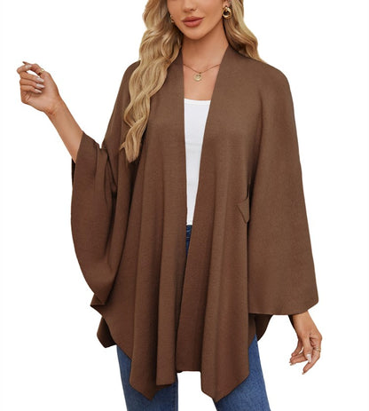 Limited time sale🔥Women's Elegant Shawl Wraps Soft Open Front Poncho Sweater
