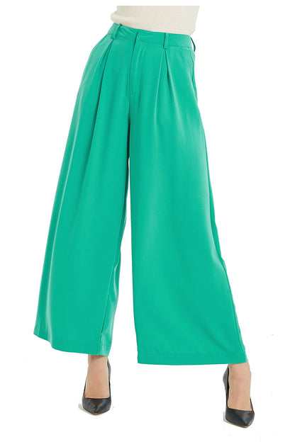 Women High Waist Casual Wide Leg Trousers
