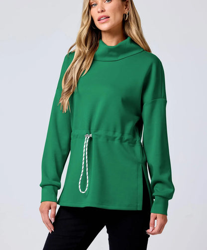 Women's Turtleneck Drawstring Waist Pullover Tops (Buy 2 Free Shipping)