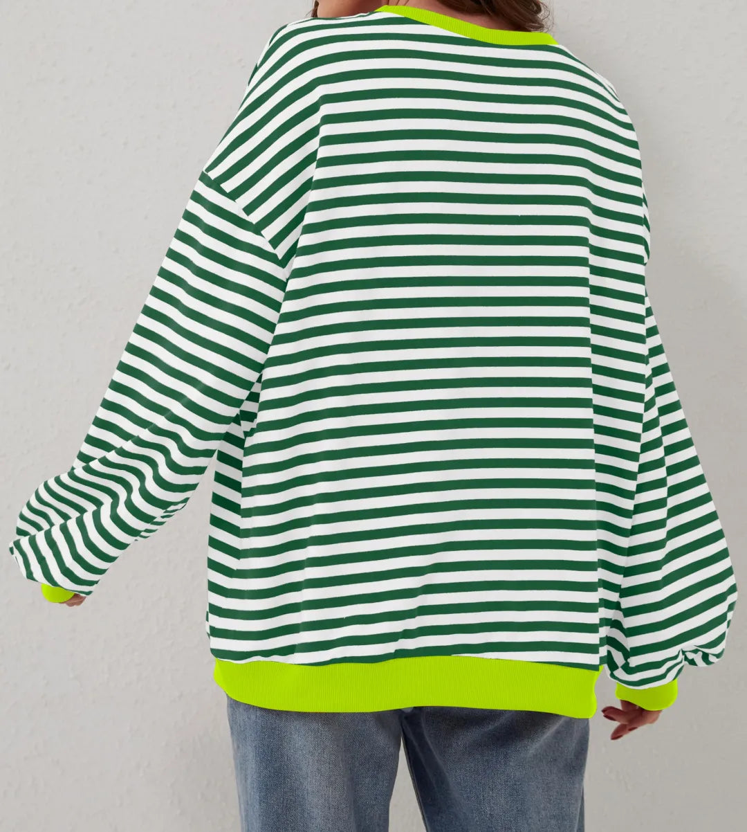 ⏰Hot Sale-Oversized Striped Color Block Sweatshirt