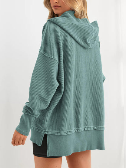 ✨Women's Oversized Button V Neck Hoodie