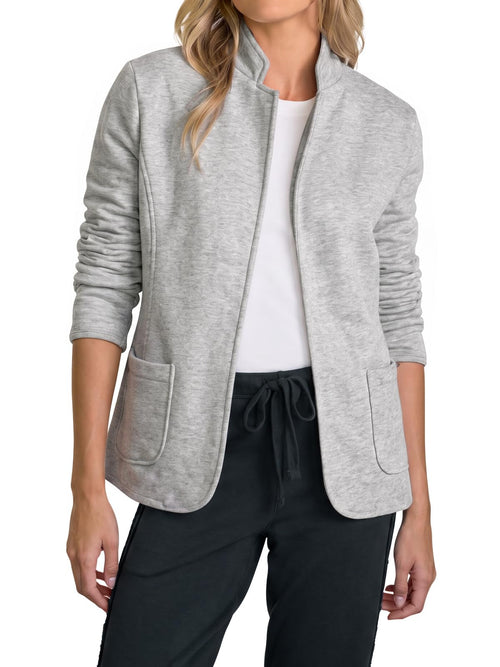 Womens Open Front Lapel Sweatshirt Blazer
