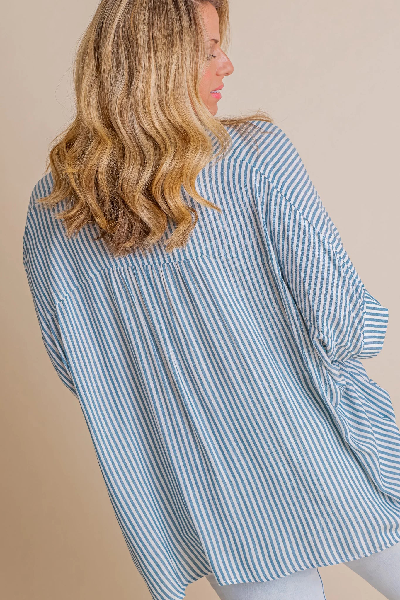 2024 Oversized Striped Loose Button-down Shirt(Buy 2 10% OFF)