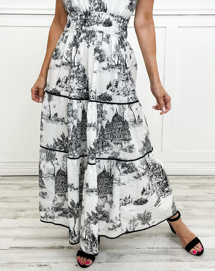 Women's Classic Charm Toile Maxi Dress