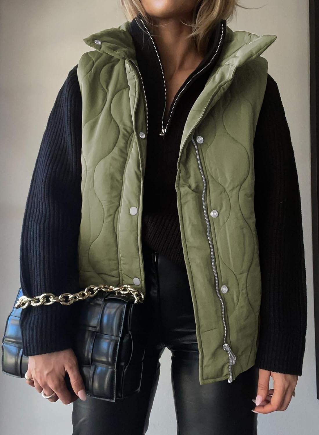 ⏰Hot Sale-Women Fall Winter Lightweight Quilted Stand Collar Sleeveless Jackets