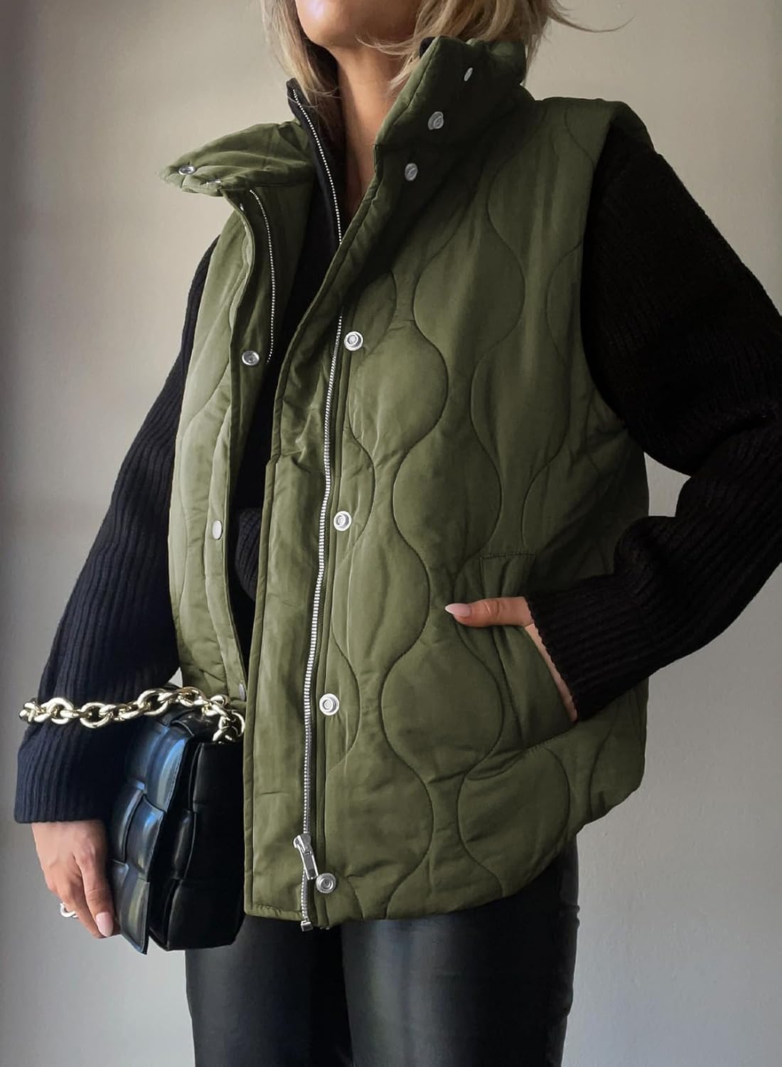 ⏰Hot Sale-Women Fall Winter Lightweight Quilted Stand Collar Sleeveless Jackets