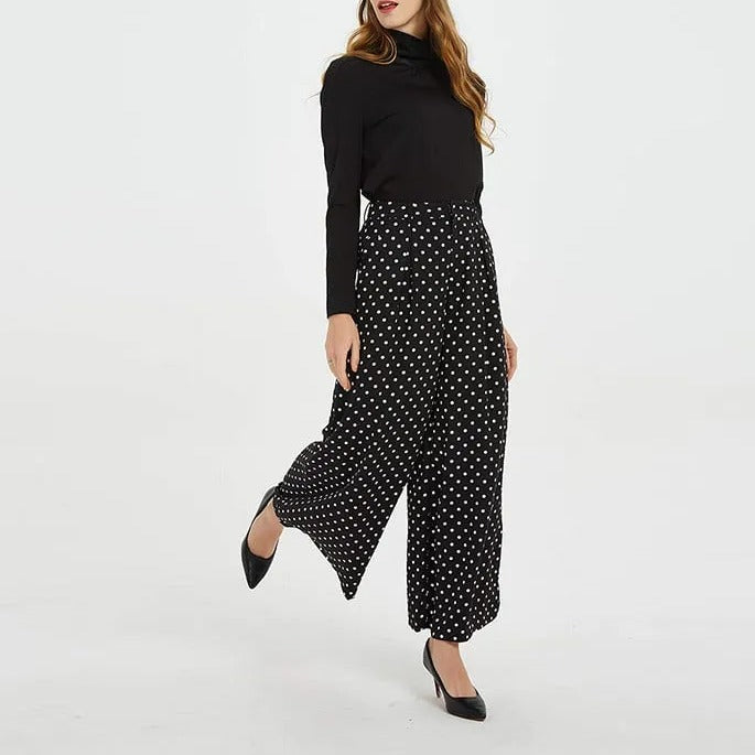 Women High Waist Casual Wide Leg Trousers