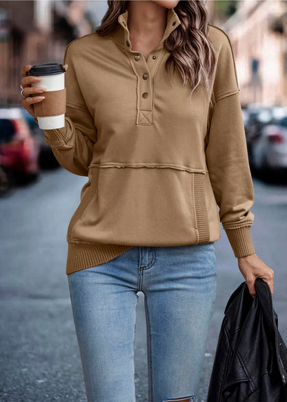 Autumn Womens Casual Button Loose Pullover Tops(Buy 2 Free Shipping)