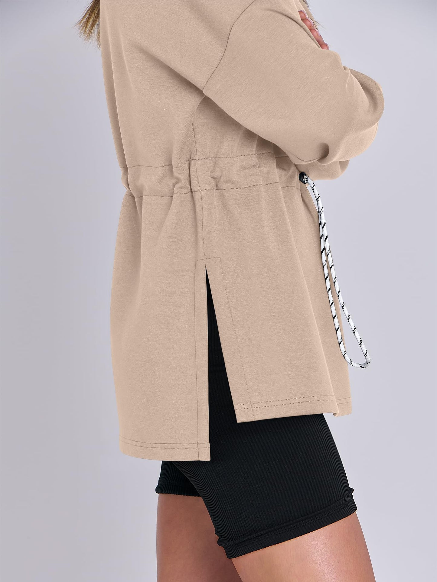 Women's Turtleneck Drawstring Waist Pullover Tops (Buy 2 Free Shipping)