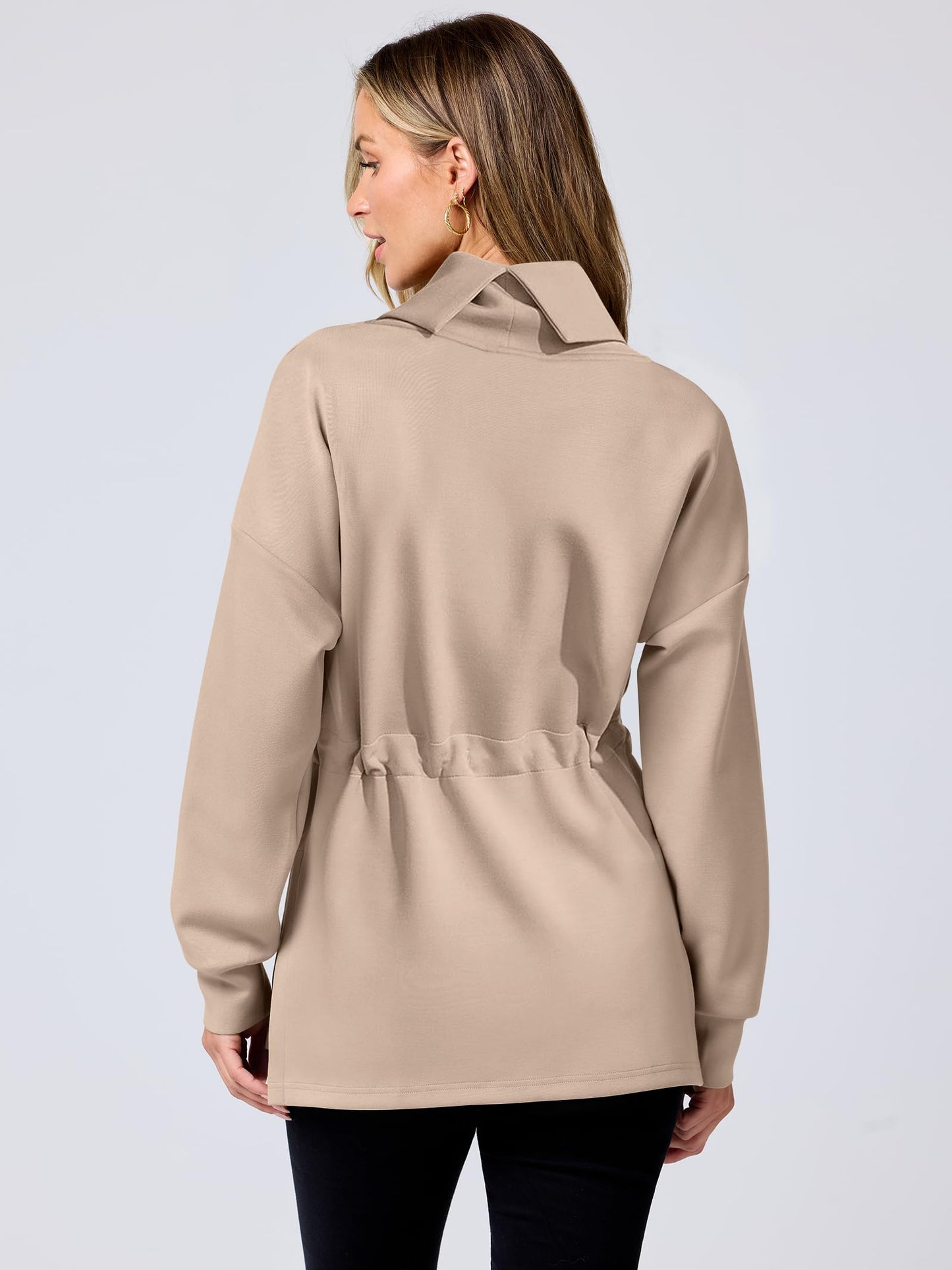 Women's Turtleneck Drawstring Waist Pullover Tops (Buy 2 Free Shipping)