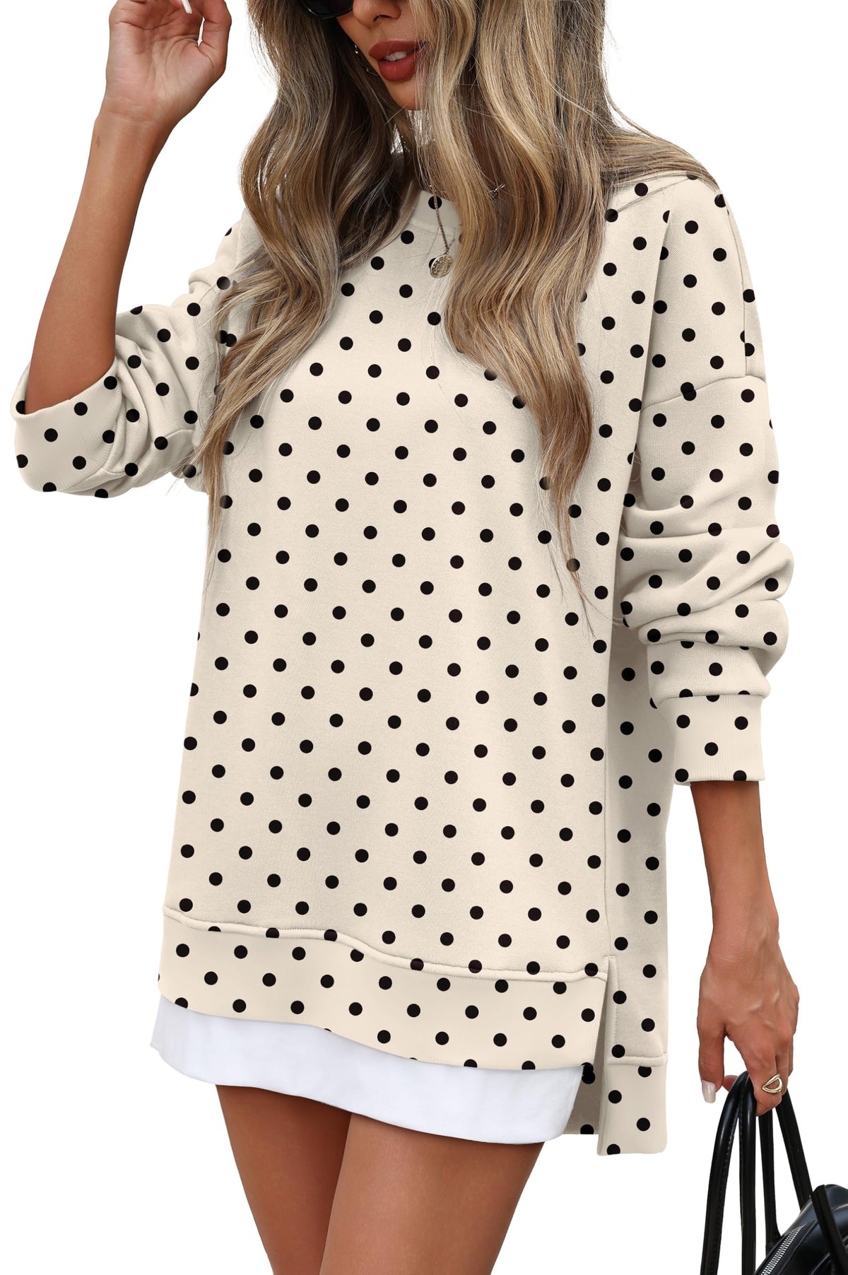 ⏰Hot Sale-Fall Casual Long Sleeve Side Slit Tunic Top