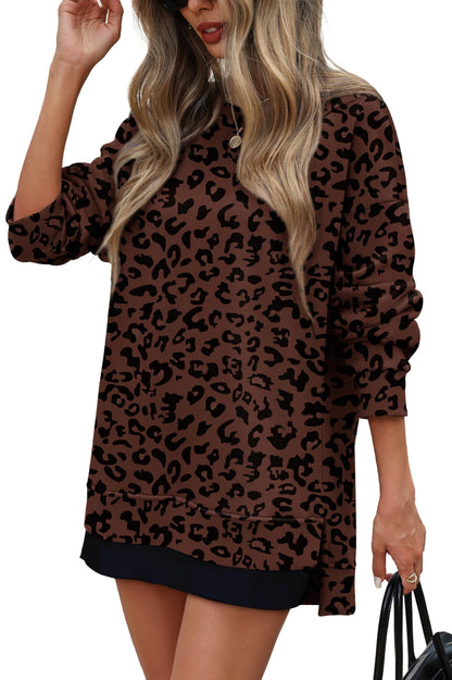 ⏰Hot Sale-Fall Casual Long Sleeve Side Slit Tunic Top