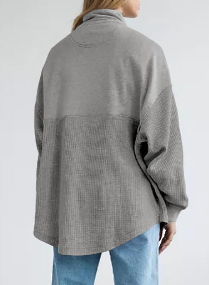 ✨ Women's  Waffle Knit Half Zip Pullover Casual Sweatshirt
