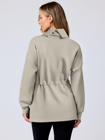 Women's Turtleneck Drawstring Waist Pullover Tops (Buy 2 Free Shipping)