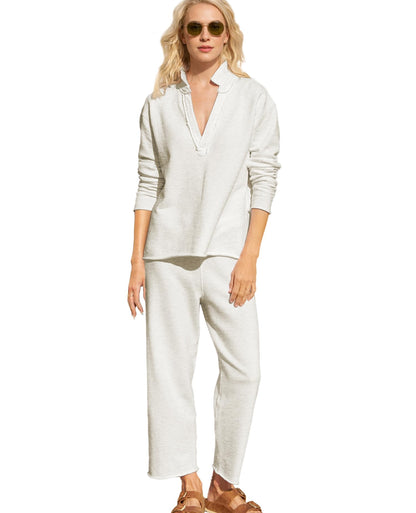 Women's V Neck Pullover Sweatshirts Wide Leg Pants Set
