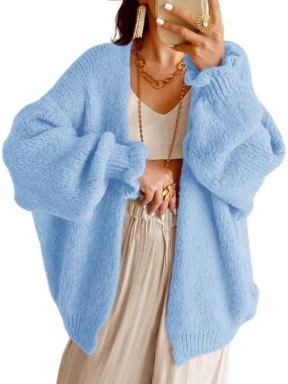 Women Open-Front Oversized Chunky Knit Sweaters Cardigan