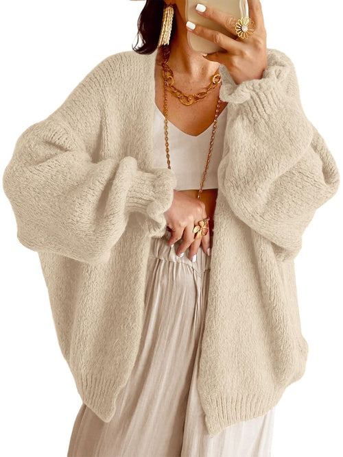 Women Open-Front Oversized Chunky Knit Sweaters Cardigan
