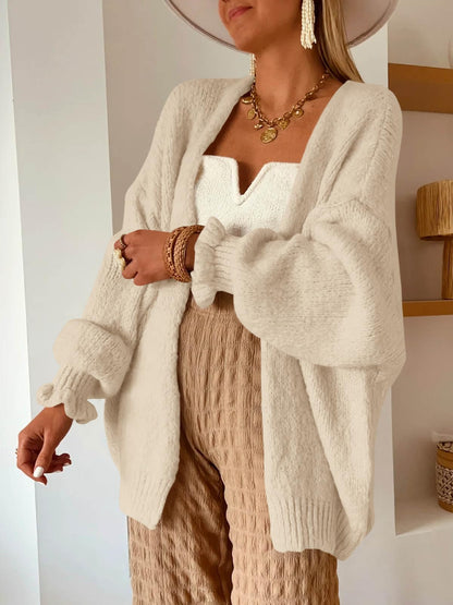 Women Open-Front Oversized Chunky Knit Sweaters Cardigan