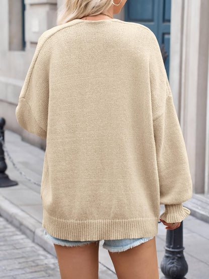 Women Open-Front Oversized Chunky Knit Sweaters Cardigan
