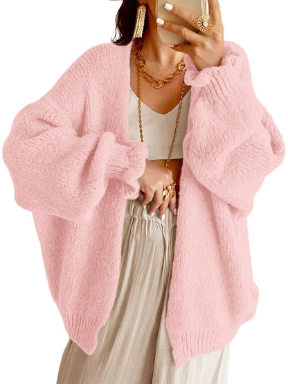 Women Open-Front Oversized Chunky Knit Sweaters Cardigan